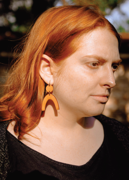 Leather Arch Earrings - Image 2