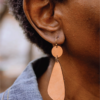 Narrow Leather Drop Earrings - Image 6