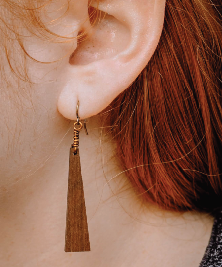 Petite Wood Drop Earrings - Image 3
