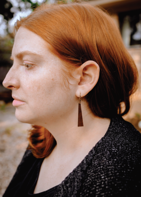 Petite Wood Drop Earrings - Image 2