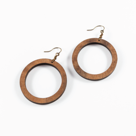 Large Wood Hoop Earrings