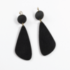 Narrow Leather Drop Earrings - Image 2