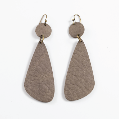 Narrow Leather Drop Earrings - Image 4